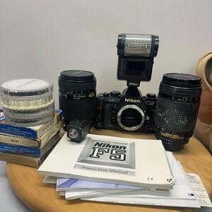 Nikon N2020 AF Camera & 70-210mm /70-300  1:4-5.6 Lenses +Accessories  Untested